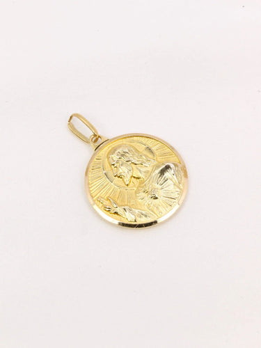 Pendentif Pendentif vintage recto verso Notre Dame du Mont-Carmel or jaune 58 Facettes J492