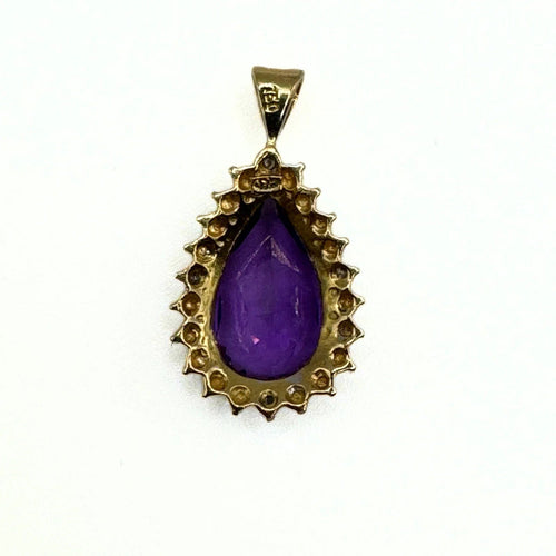 Collier Pendentif Or Blanc & Améthyste 58 Facettes