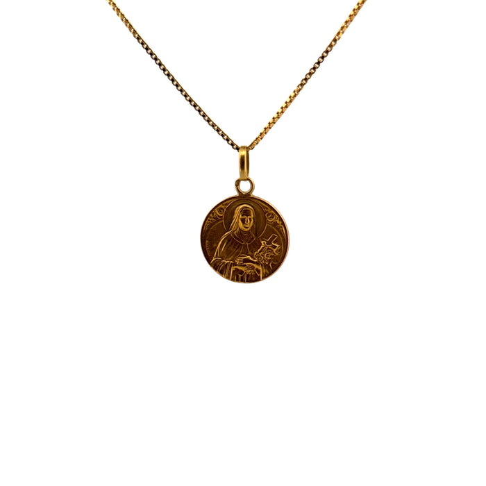 Médaille or jaune Sainte Thérèse