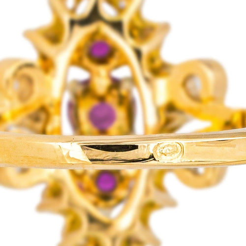 Bague 53 Bague  Marquise Or jaune Diamant, Rubis 58 Facettes 4562575CN