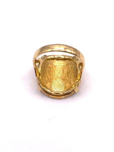 Bague Bague or PIECE 20 francs NAPOLEON III 58 Facettes BAGUE 20 F COURB