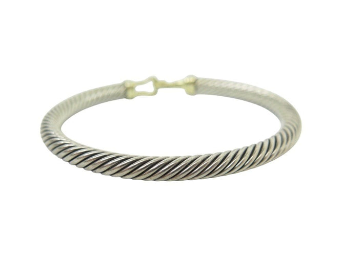 Bracelet bracelet DAVID YURMAN buckle classic cable 5mm en argent 925 or jaune 14k 58 Facettes 267212