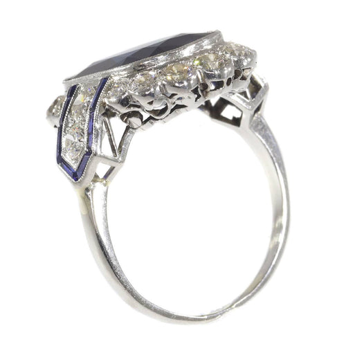 Bague 59 Déco Transitionnelle : Bague Saphir et Diamant 58 Facettes 21061-0267