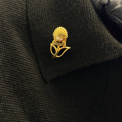 Broche Broche commémorative pour Shell or jaune 58 Facettes