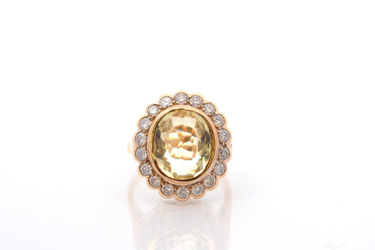 Bague 53 Bague orthose et diamants en or 18k 58 Facettes 27033