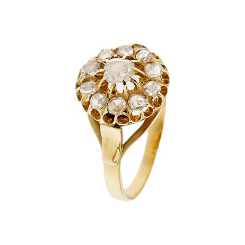 Bague 52 Bague fleur sertie de diamants de 0,65 ct 58 Facettes 36479