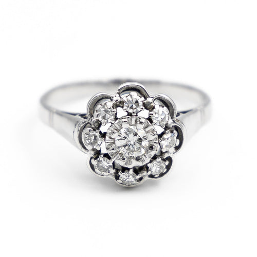 Bague 64 Bague Marguerite Or blanc Diamant 58 Facettes 1720542CN