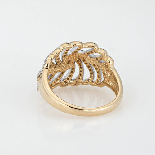 Bague 54 Bague plume en or jaune et diamants 58 Facettes G13649