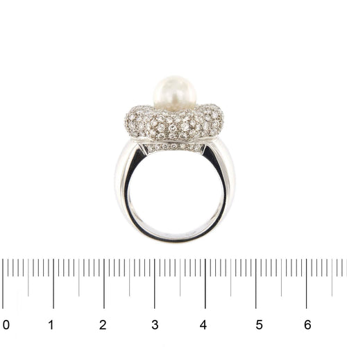 Bague 57 Bague Fleur perle et diamants 58 Facettes 10510