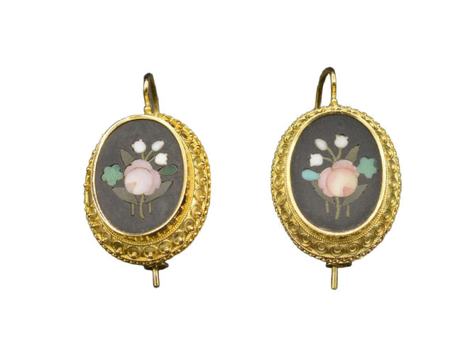 Boucles d'oreilles Dormeuses Époque Victorienne Céramique 58 Facettes A10546