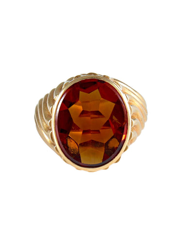 Bague 51 Bague Godron Or Jaune Citrine Madère 58 Facettes