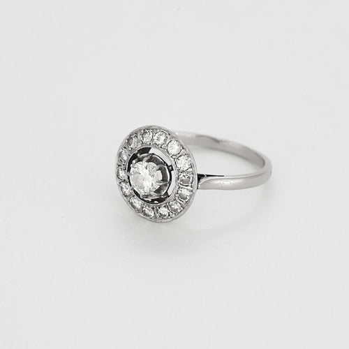 Bague 53 Bague en or blanc, platine et diamants 58 Facettes ALE4596