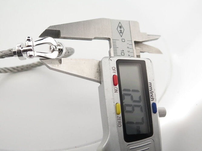 Bracelet bracelet FRED force 10 mm manille or blanc 18k cable acier t16 18cm 58 Facettes 267890