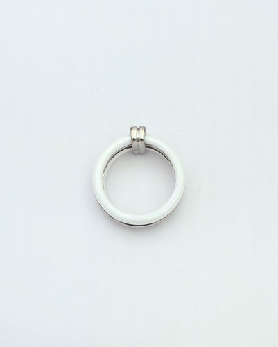 Bague 53 GUY LAROCHE - Bague en céramique blanche et or gris sertie de diamant 58 Facettes