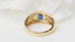 Bague 55 Bague Jonc en or jaune, spinelle bleu et diamants 58 Facettes 33040