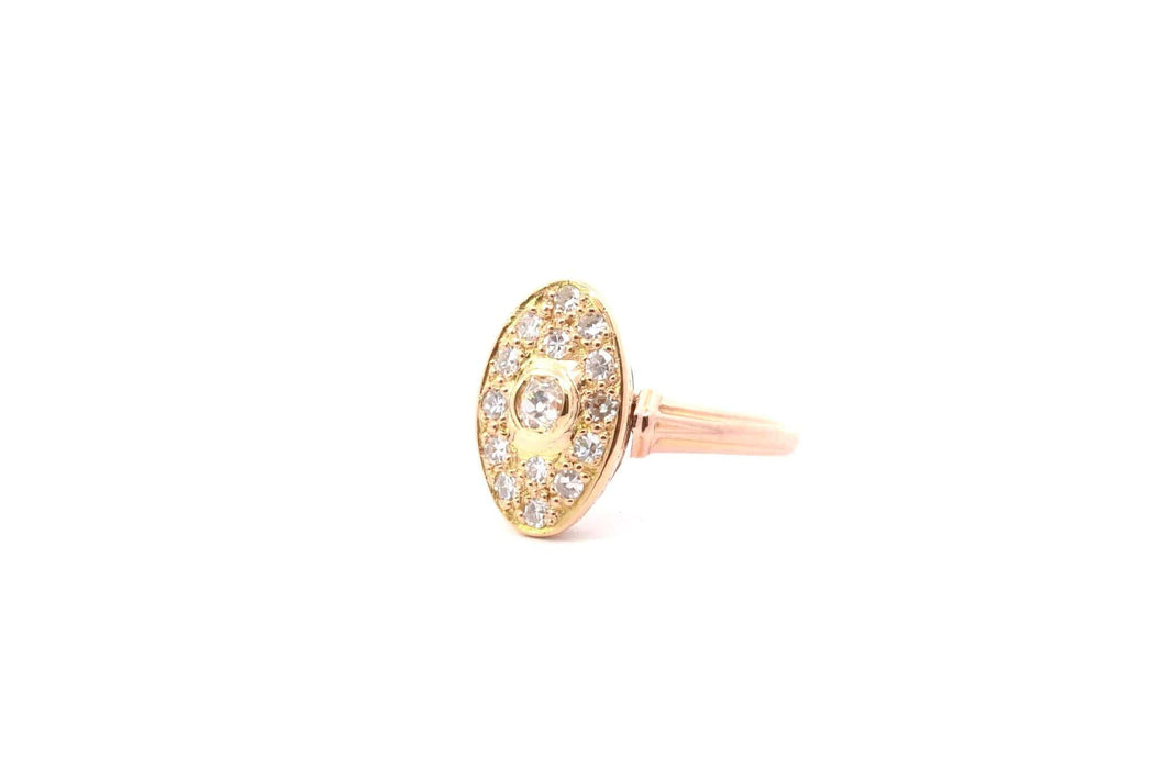 Bague 55 Bague vintage diamants en or jaune 58 Facettes 26224