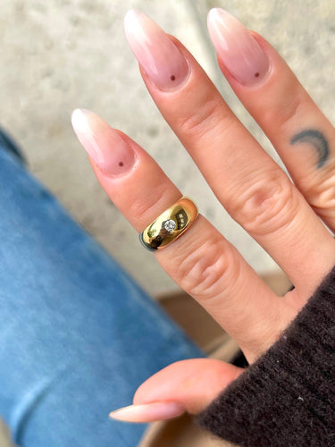 Bague 47 Chevalière Jonc Petit Diamant 58 Facettes 0