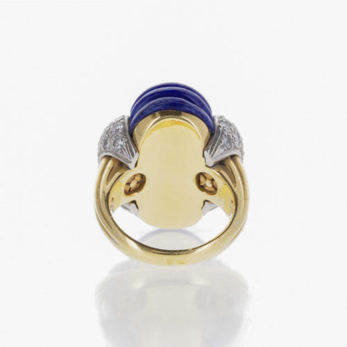 Bague 51 Bague cabochon lapis-lazuli Or Et Diamants 58 Facettes 2.17133