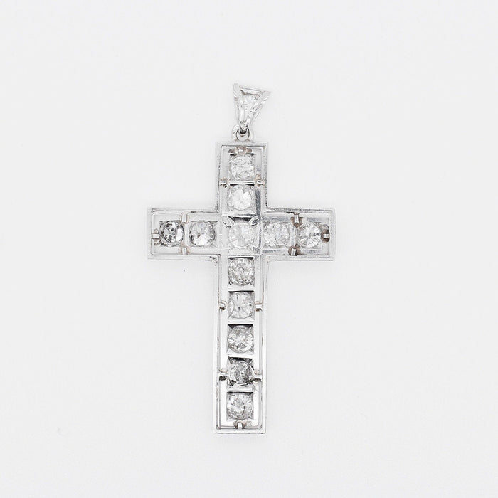 Pendentif Pendentif Croix Art Déco Diamants 58 Facettes