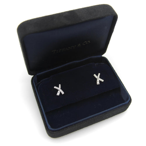 Boucles d'oreilles Paloma Picasso pour Tiffany & Co. - Boucles d'oreilles vintage Kiss en platine et diamants 58 Facettes A20039