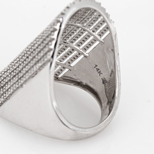 Bague 55 Bague extra large en or blanc sertie de diamants de 2,80 carats 58 Facettes G14177