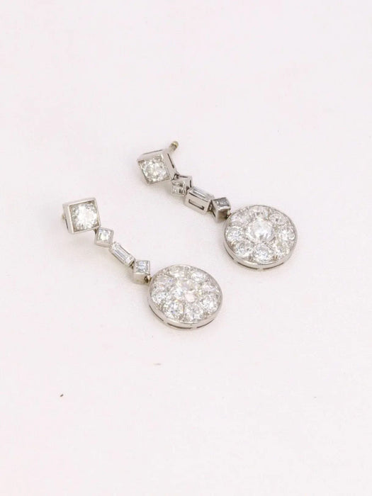 Boucles d'oreilles Boucles d'oreilles pendantes Art Déco diamants 58 Facettes J328