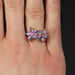 Ring 56 Tanzanite flower and pink sapphire ring 58 Facettes 24-055