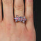 Bague 56 Bague fleurs tanzanites et saphirs roses 58 Facettes 24-055