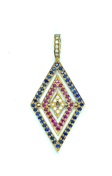 Pendentif Pendentif Losange Rotatif et Multicolore 58 Facettes