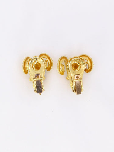 Boucles d'oreilles LALAOUNIS (Att. à) Clips d'oreilles tête de belier or jaune rubis 58 Facettes 1034.3