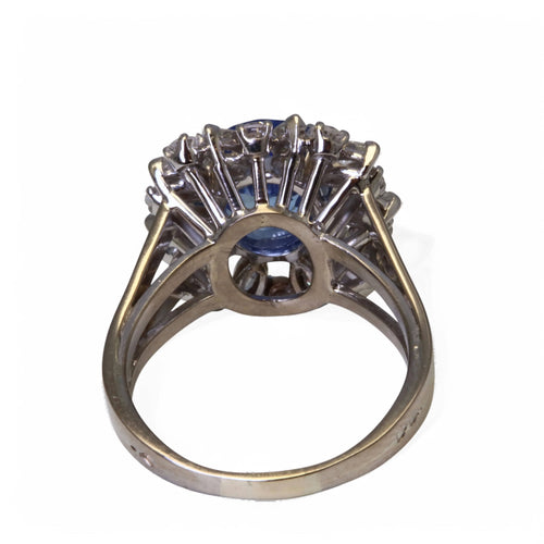 Bague Bague en or blanc, saphir naturel et diamants. 58 Facettes
