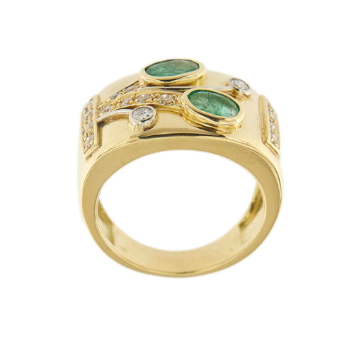 Bague Bague avec émeraudes et diamants 58 Facettes 34295