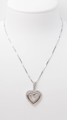 Collier Collier pendentif multi Coeurs en or blanc et diamants 58 Facettes 21089