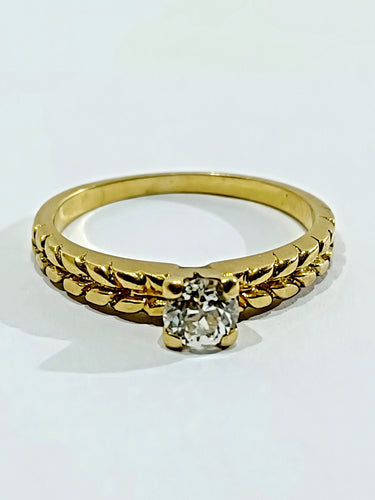 Bague 53 Bague Solitaire Or Jaune Diamant 0.30ct 58 Facettes 3022/1