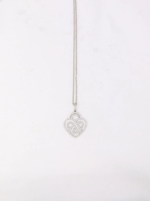 Collier POIRAY - Collier coeur entrelacé or blanc diamants 58 Facettes 1027.1