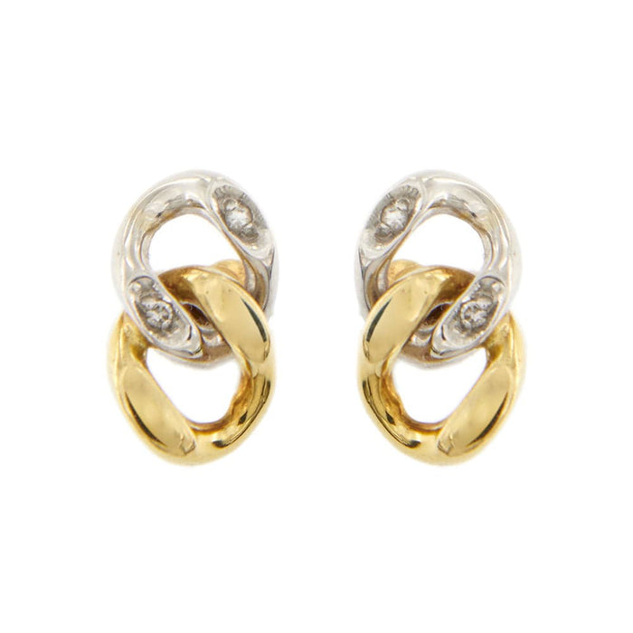 Boucles d'oreilles Deux boucles d'oreilles en or et diamants 58 Facettes 29697