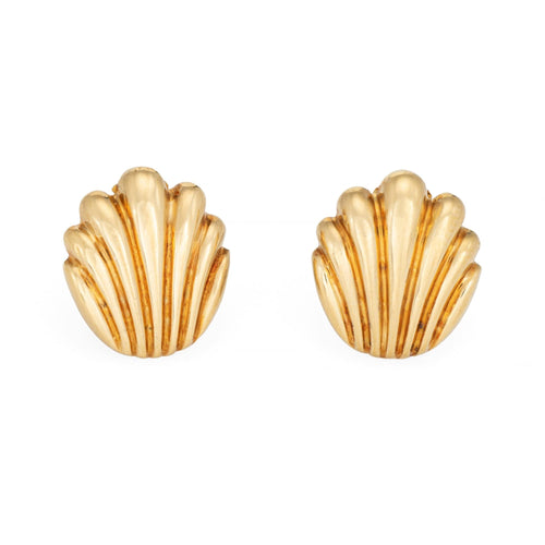 Tiffany & Co - Boucles d'oreilles coquillage vintage en or jaune