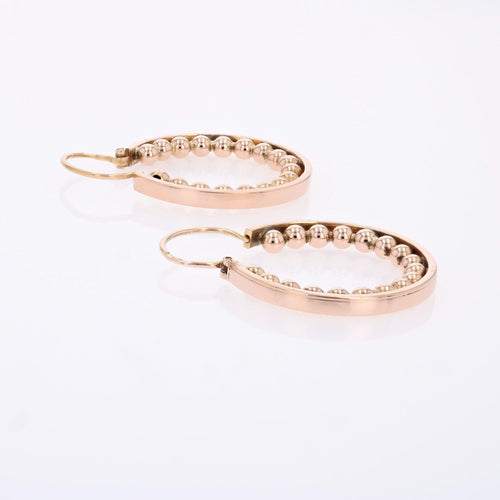 Boucles d'oreilles Créoles anciennes en or rose 58 Facettes 25-014