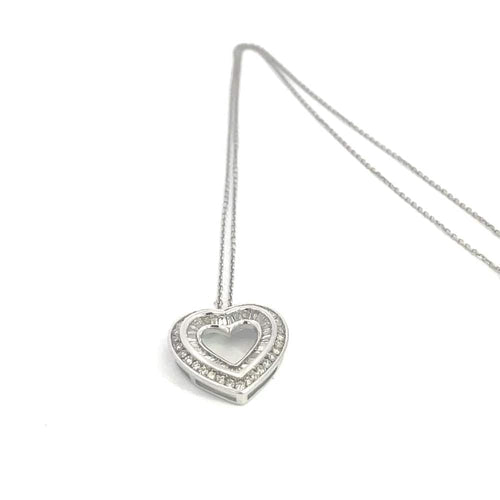 Collier Collier Coeur en Or Blanc et Diamants 58 Facettes UN0058