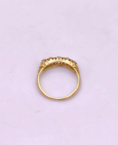 Bague 53 Ancienne bague jarretière or jaune diamants 58 Facettes