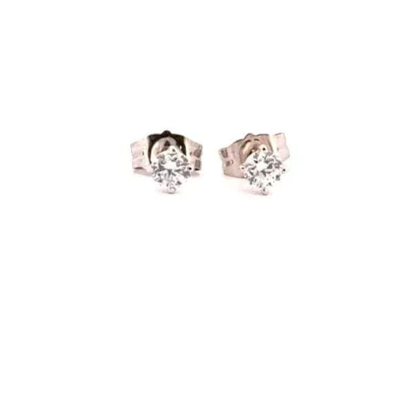 Boucles d'oreilles Puces d'oreilles Or Blanc Diamants 58 Facettes D1BO-GS28808