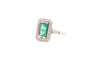Bague 53 Bague rectangle Or jaune Platine Emeraude Diamants 58 Facettes 24221 / 24039
