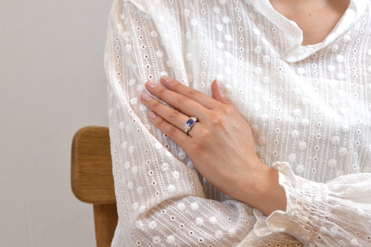 Bague 56 Bague saphir Birman non chaufée de 2,42cts et diamants 58 Facettes 25565