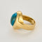 Bague 55 Bague cocktail or jaune et aigue marine 58 Facettes CHAL0444