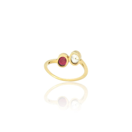 Toi & Moi Diamond ruby ring