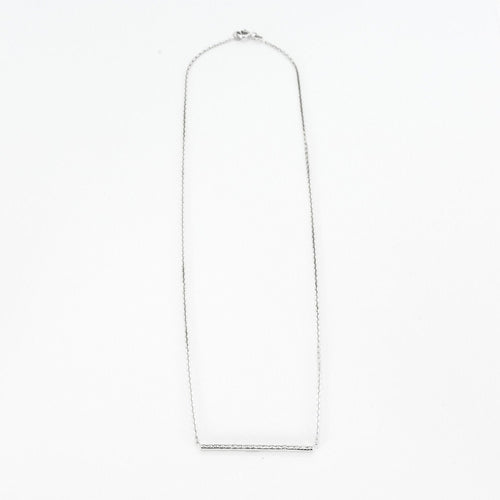 Collier Collier or blanc serti d’une barrette de diamants 58 Facettes