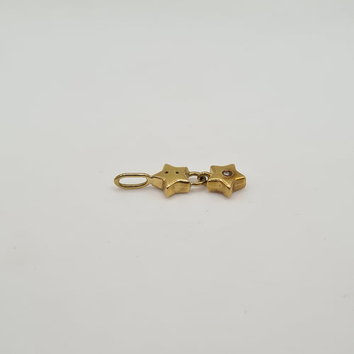Pendentif Pendentif 2 étoiles or jaune serti de diamants 58 Facettes