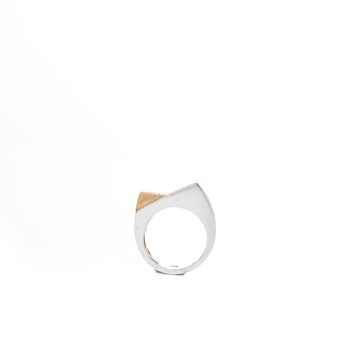 Bague 54 RAINBOW K - Bague or jaune, or blanc et diamants 58 Facettes 85787