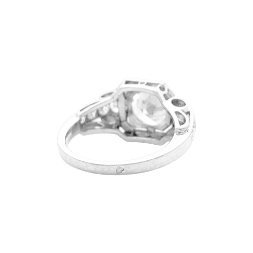 Bague 51 Bague ancienne Art Déco platine, diamants. 58 Facettes 34618