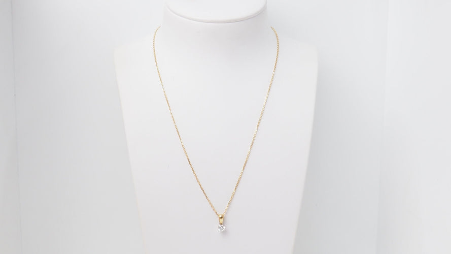 Collier 44cm Collier solitaire en or jaune et diamant 58 Facettes 31767